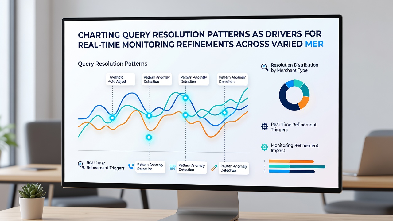 Dashboard interface displaying real-time alerts derived from merchant query trends in payment processing environments
