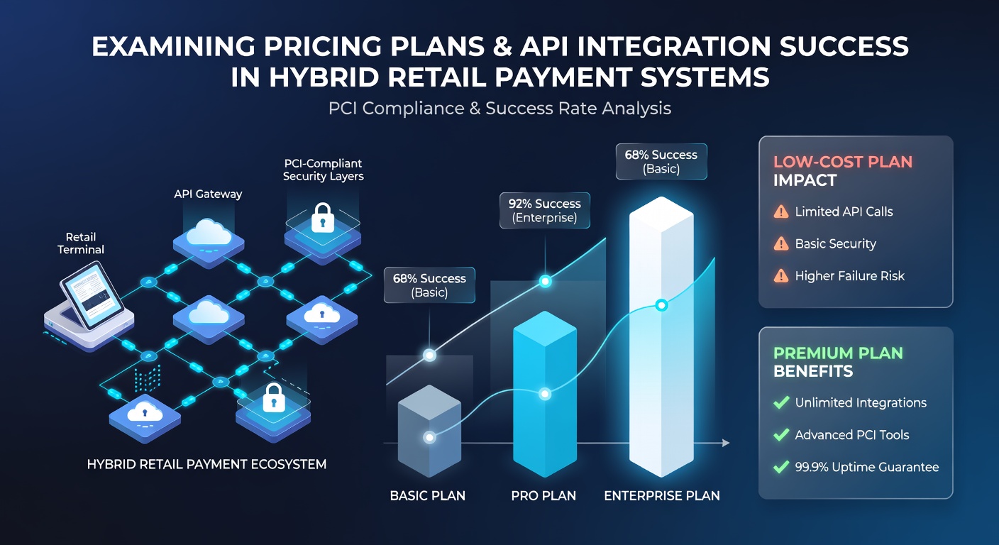Chart showing pricing plan variations and their correlation with API integration success metrics in retail payment systems