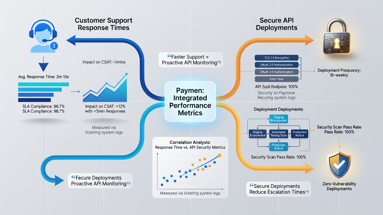 Flowchart showing how response time data integrates with API security checkpoints in payment processing environments
